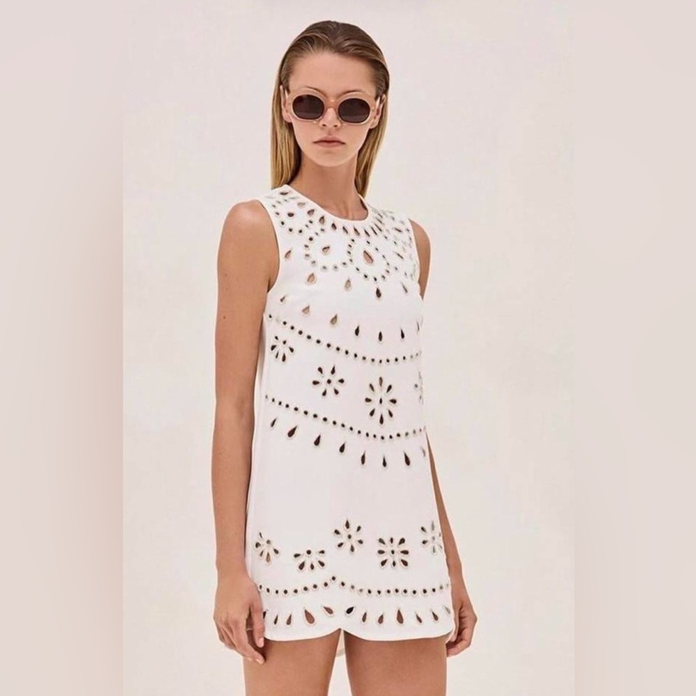 Alexis White Eyelet Mini Dress
